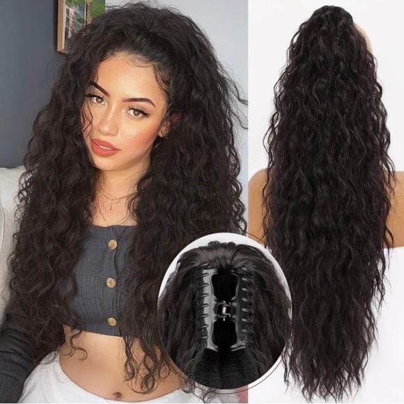 Claw Clip On Ponytail - Medium Brown in 30” length - Picture 4 of 6